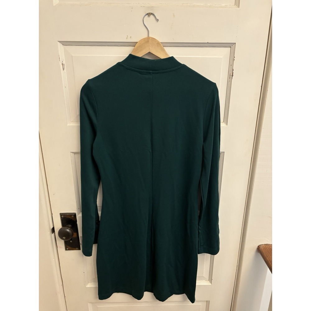 Banana Republic Women's Green Mock Neck Button Sleeve Shift Dress Sz Small Tall - Picture 7 of 7